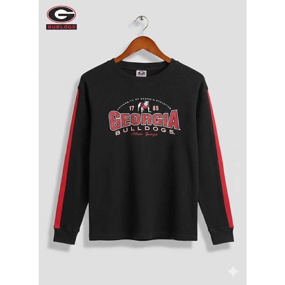 Vintage University of Georgia Bulldogs Kids LS Black Graphic Shirt 14/16 14 16